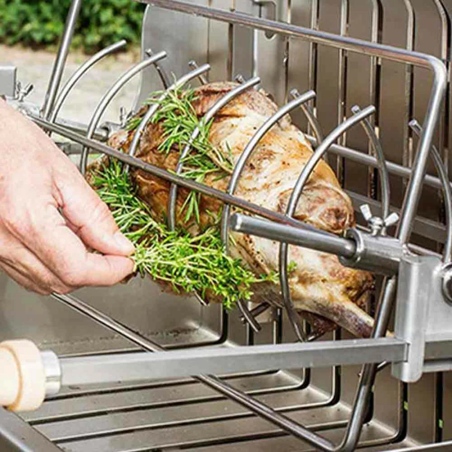 Barbecue Charbon Mendy Inox Marin + Chariot Inox + Tournebroche - Le Marquier – Image 4